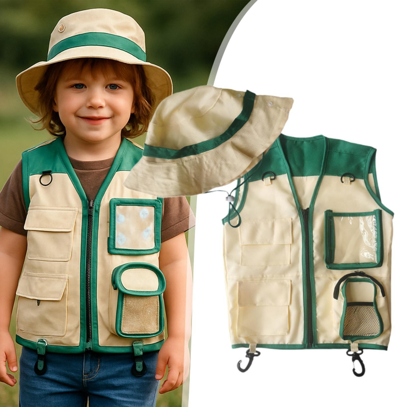 Kids Outdoor Zoo - Conjunto de chaleco y sombrero de