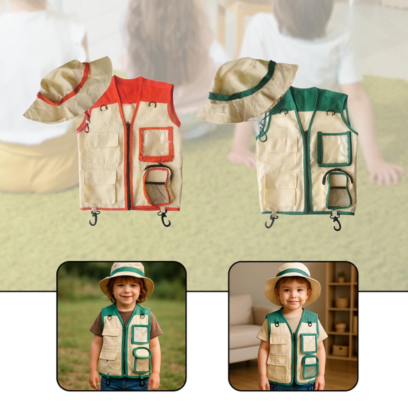 Kids Outdoor Zoo - Chaleco y sombrero de explorador para