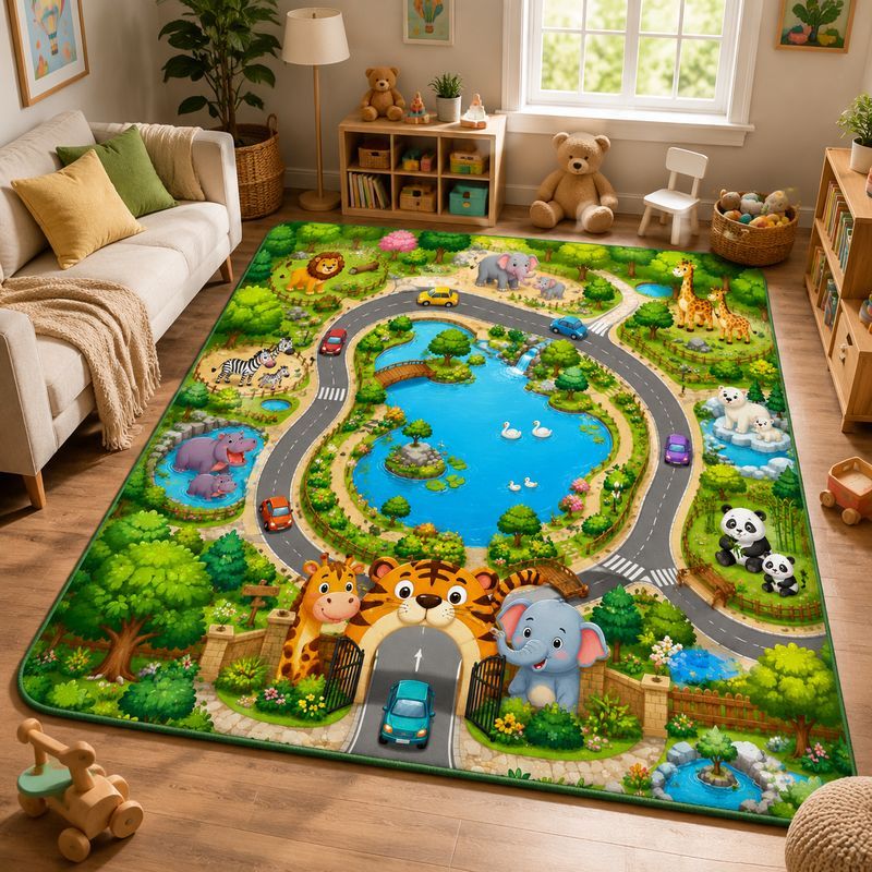 Kids Outdoor Zoo - Alfombra de juego VIKAMA para niños