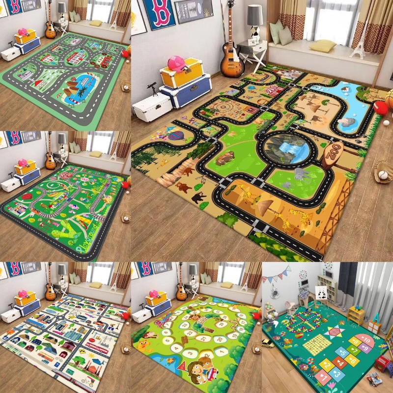 Kids Outdoor Zoo - Alfombra de juego de tráfico para