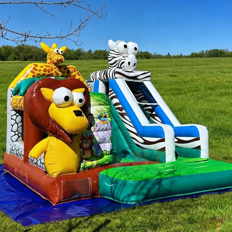Kids Outdoor Zoo - Castillo Inflable de PVC Resistente para