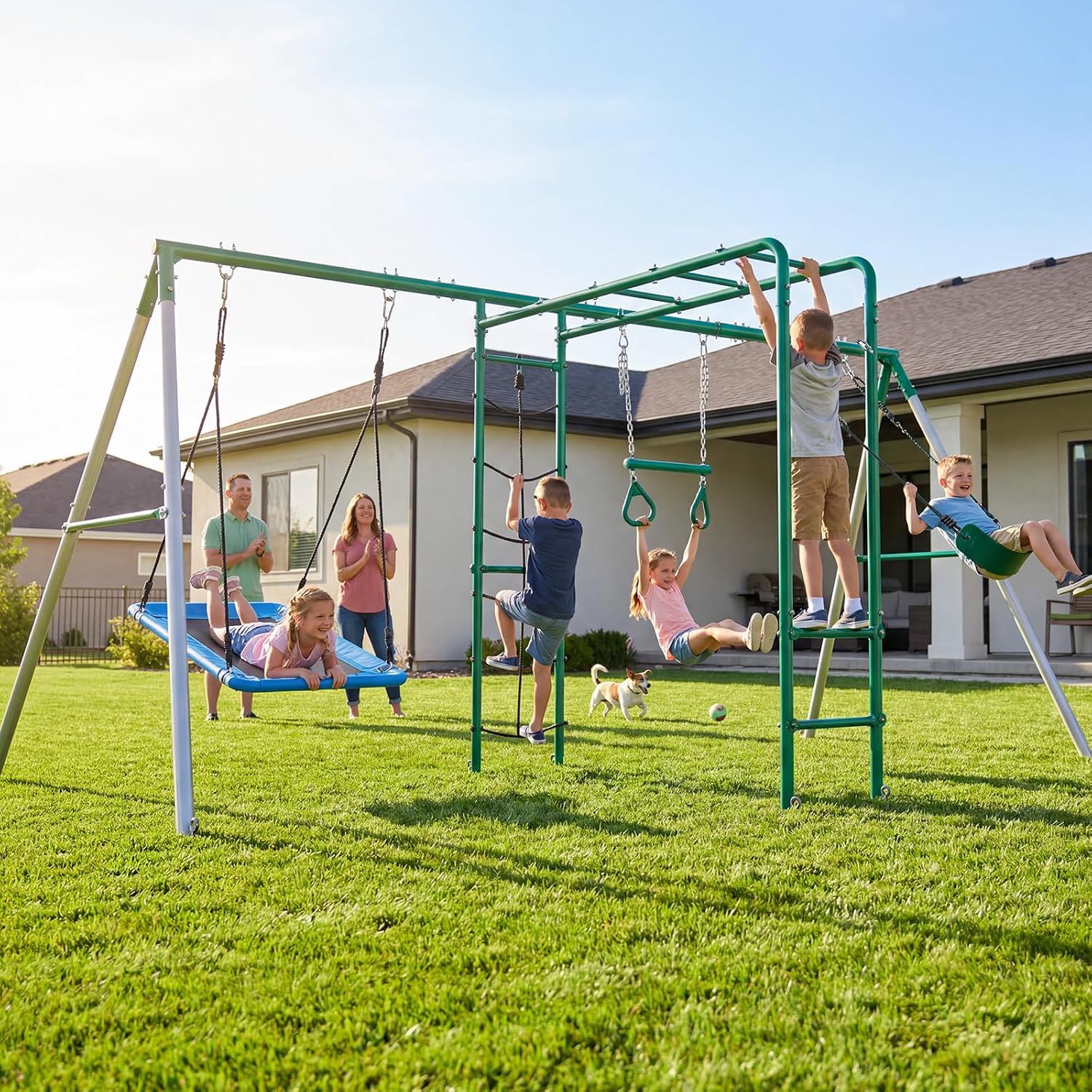 Kids Outdoor Monkey Bars - Columpio de Jardín con Barras de