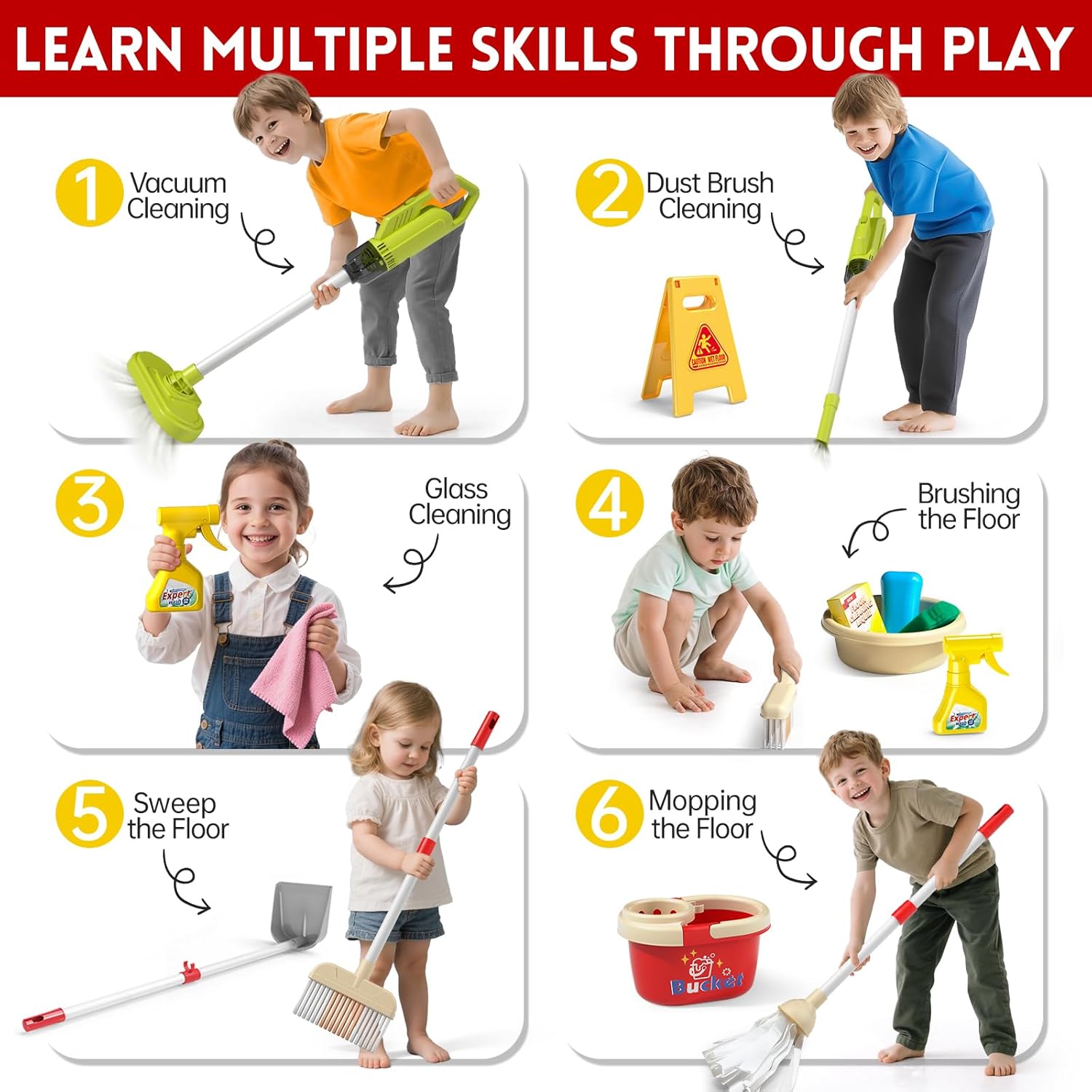 Juego de Juguetes de Limpieza  - Kids Outdoor Broom reseña y precio