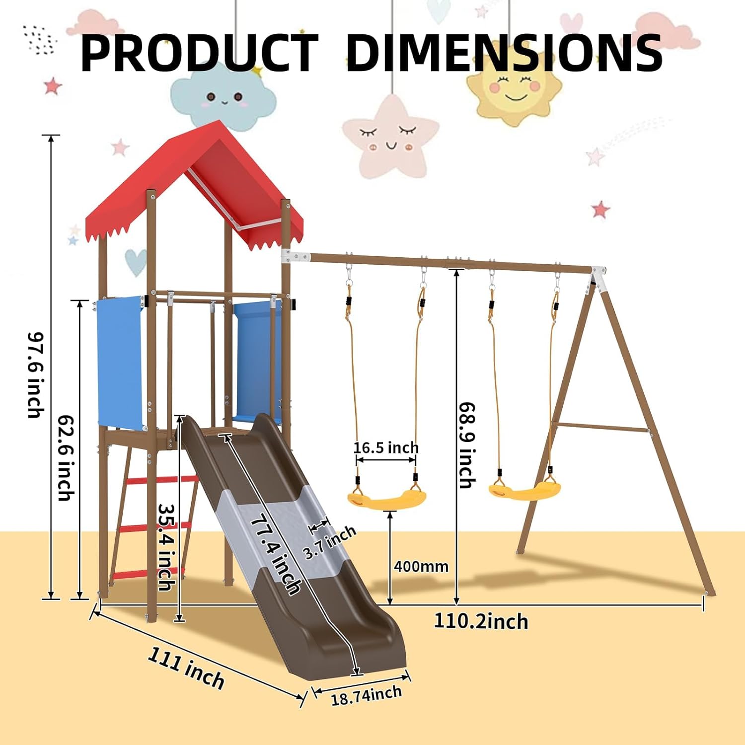 Columpio de Metal para Niños c - Kids Outdoor Swing reseña y precio