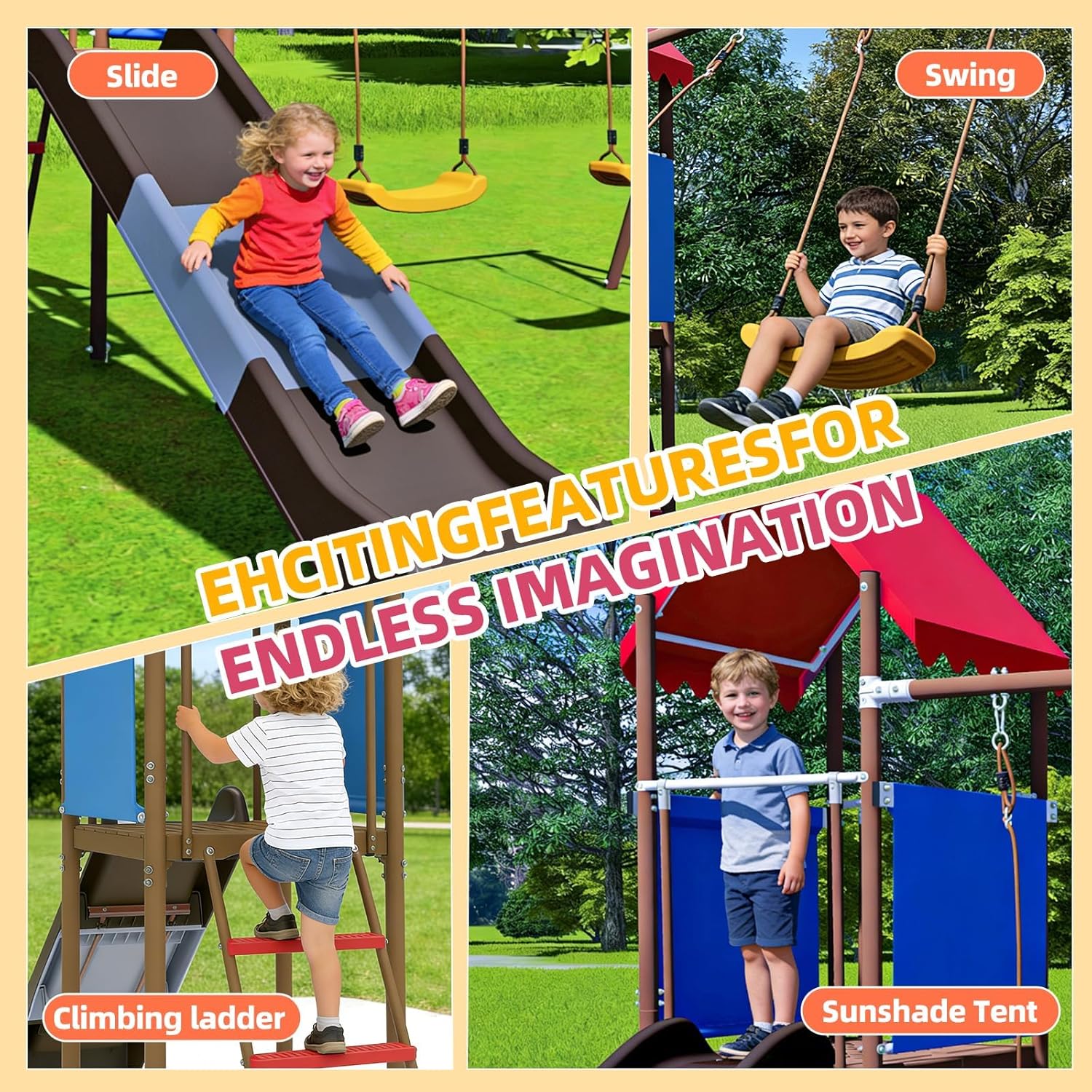 Columpio de Metal para Niños c - Kids Outdoor Swing reseña y precio