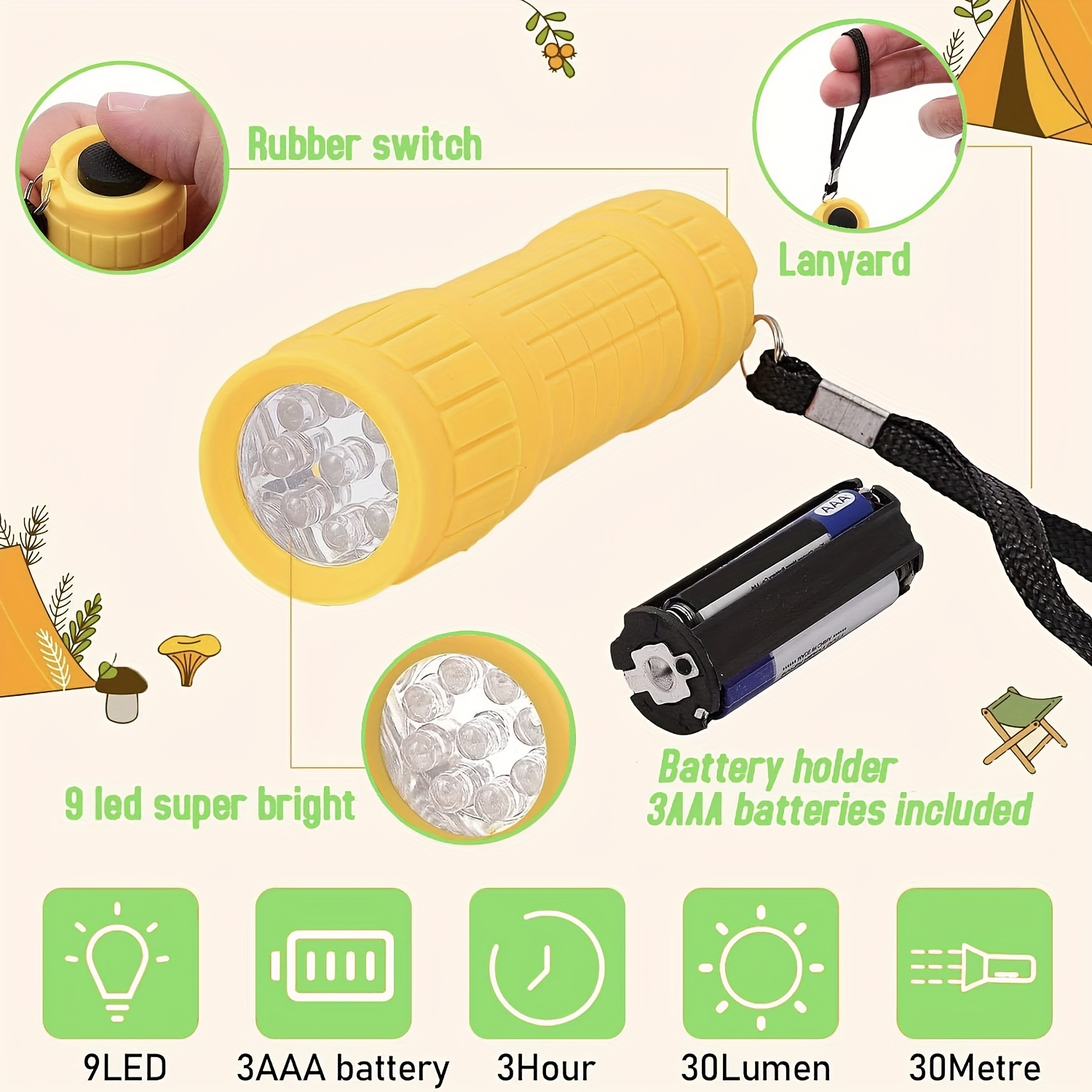 Mini linterna portátil con nue - Kids Outdoor Lights reseña y precio