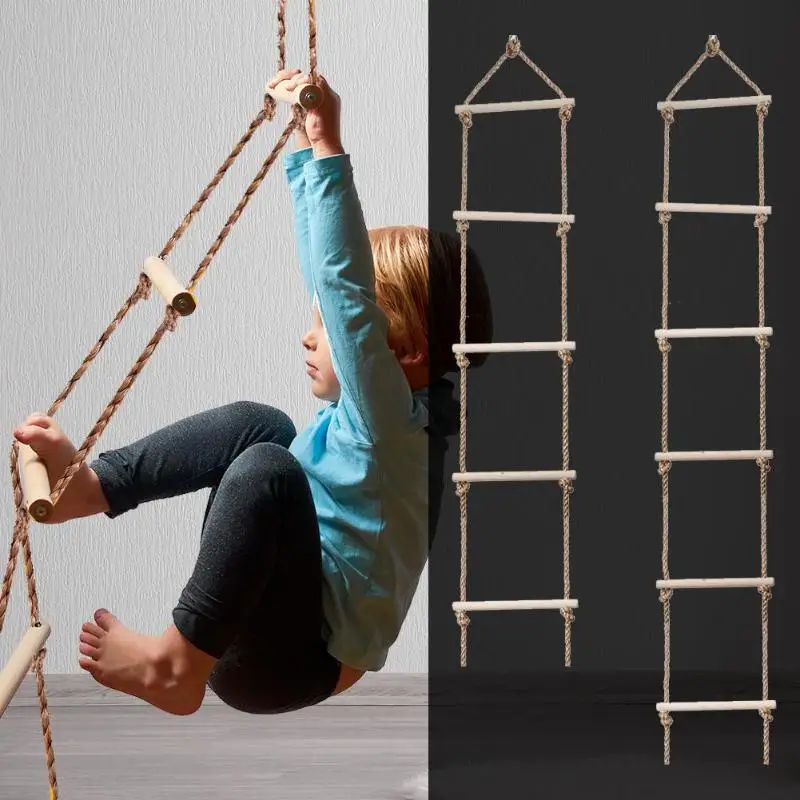 Escalera de madera para activi - Kids Outdoor Climbing Equipment reseña y precio