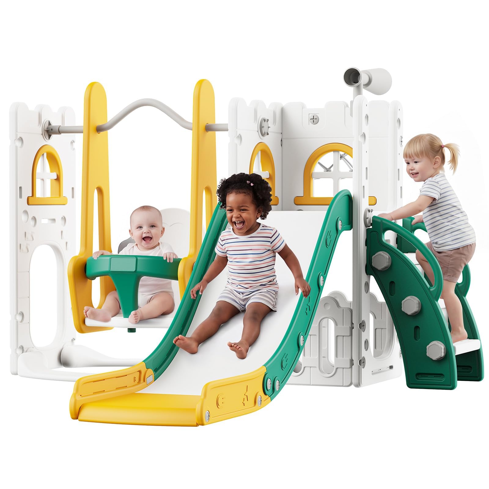 Juego de tobogán y columpio 7  - Kids Outdoor Swing reseña y precio