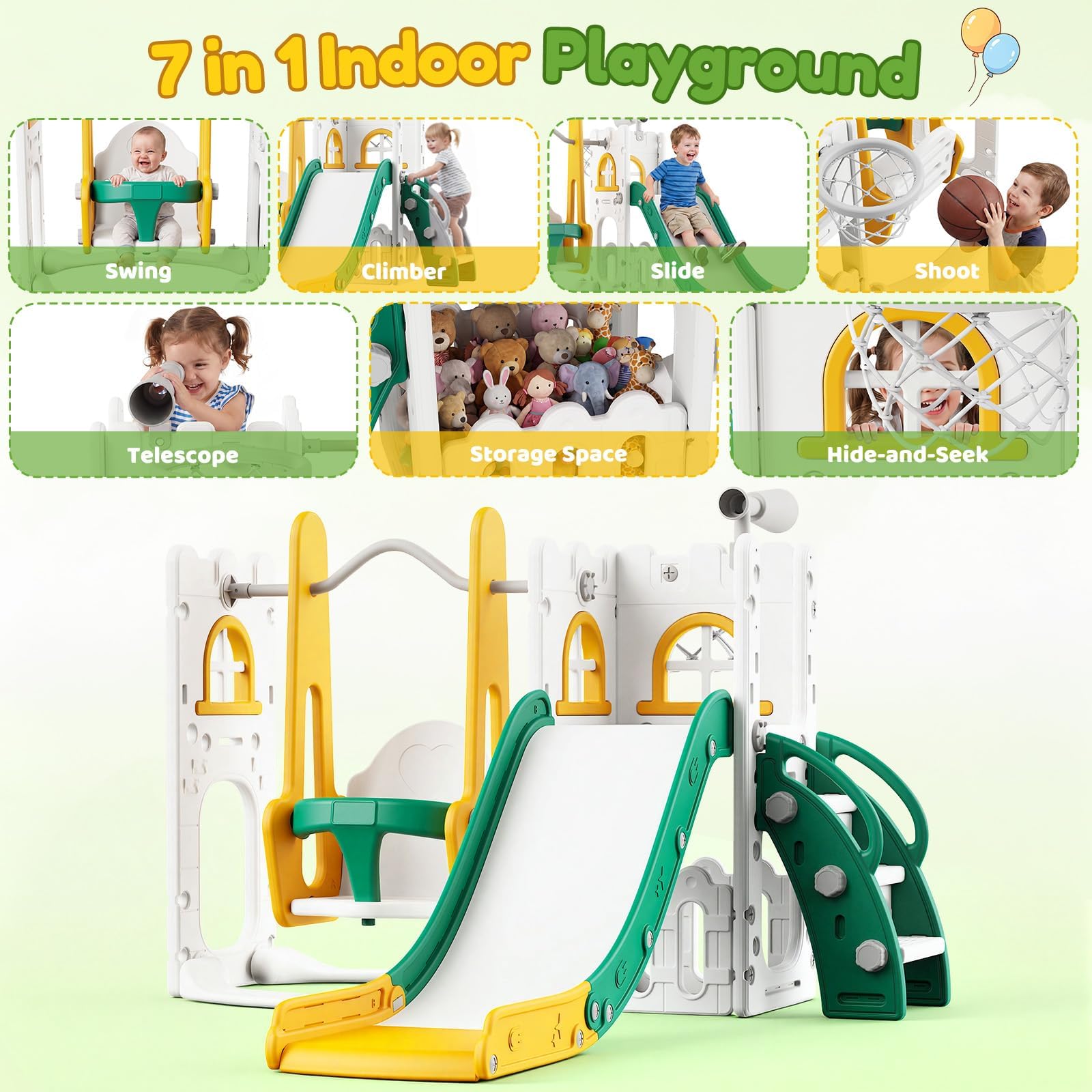 Juego de tobogán y columpio 7  - Kids Outdoor Swing reseña y precio