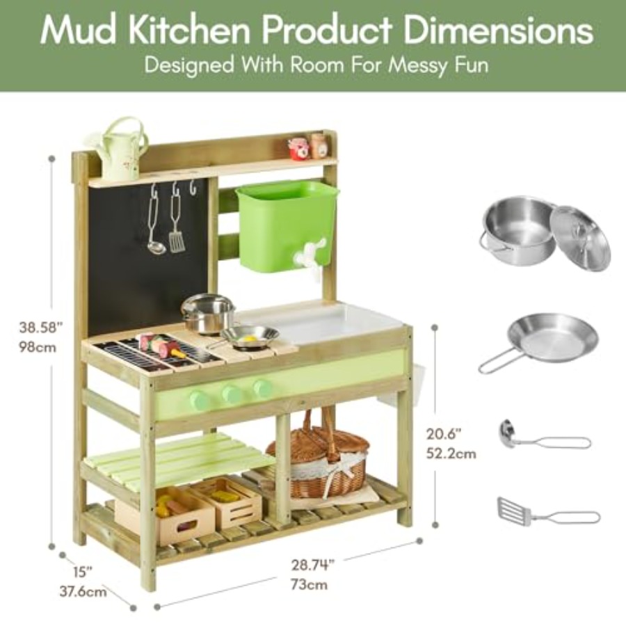 Cocina de barro para niños al  - Kids Outdoor Mud Table reseña y precio