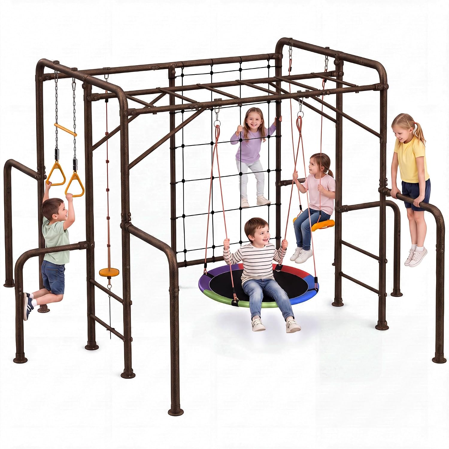 Gimnasio de Exterior 7 en 1, B - Kids Outdoor Monkey Bars reseña y precio