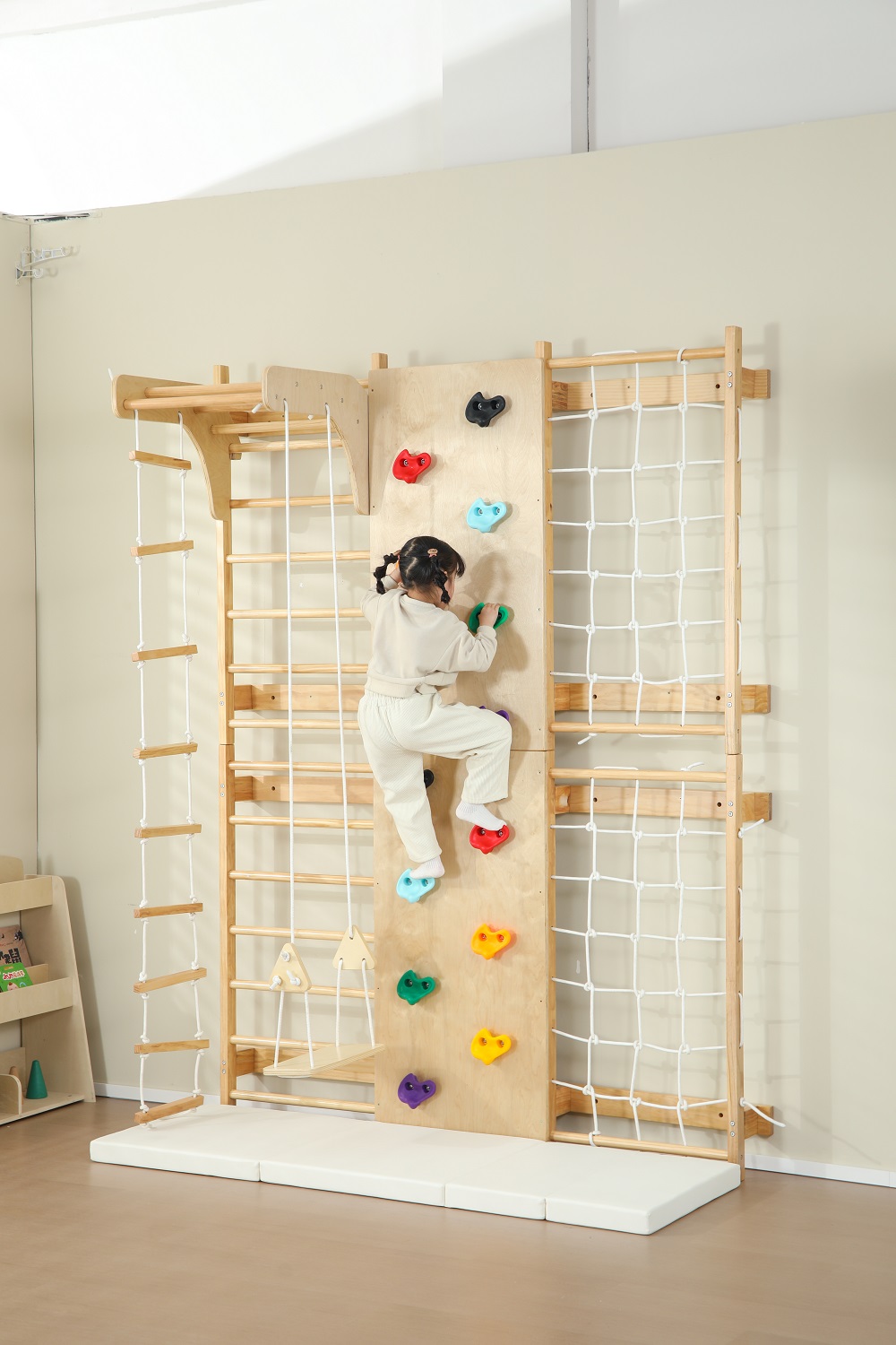 Escalera sueca de madera maciz - Kids Outdoor Monkey Bars reseña y precio