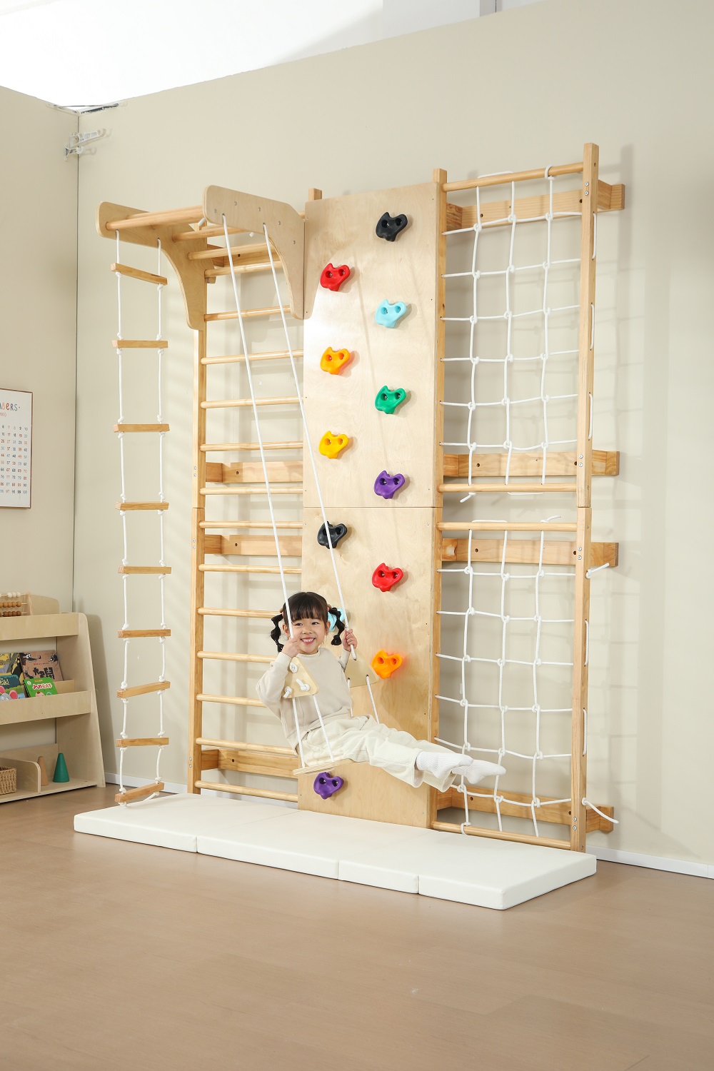 Escalera sueca de madera maciz - Kids Outdoor Monkey Bars reseña y precio