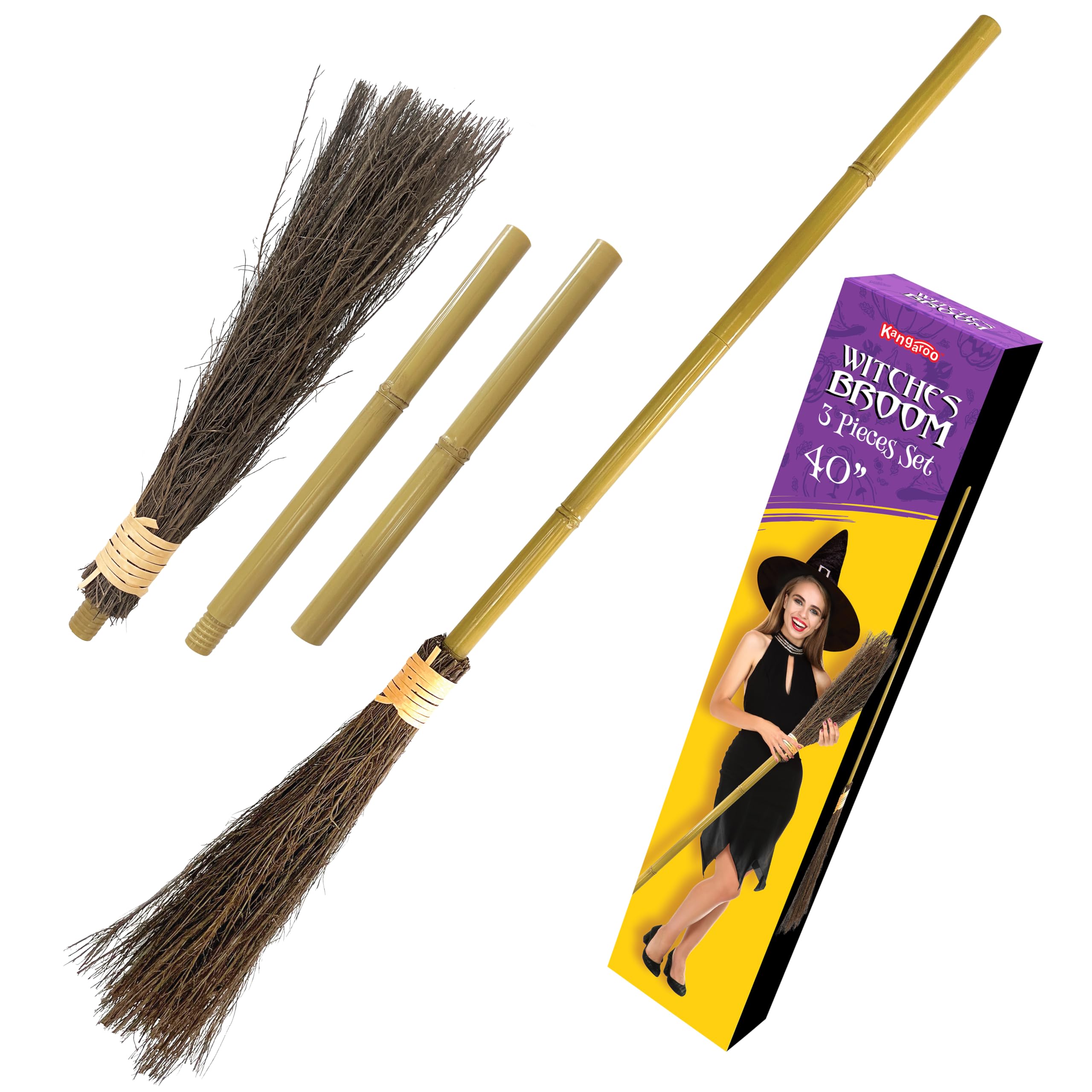Escoba de Bruja de Bambú de 40 - Kids Outdoor Broom reseña y precio